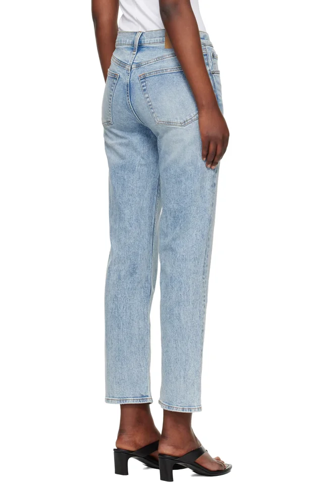 rag & bone Blue Harlow Ankle Straight Jeans, photo 3 of 4 from SSENSE