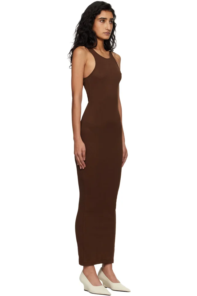 Entire Studios Brown Muscle Tank Midi Dress, photo 2 of 4 from SSENSE