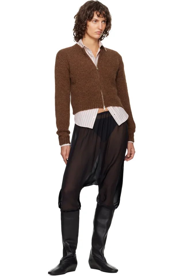 Paloma Wool Brown 'Hasta Luego' Zip Sweater, photo 4 of 4 from SSENSE