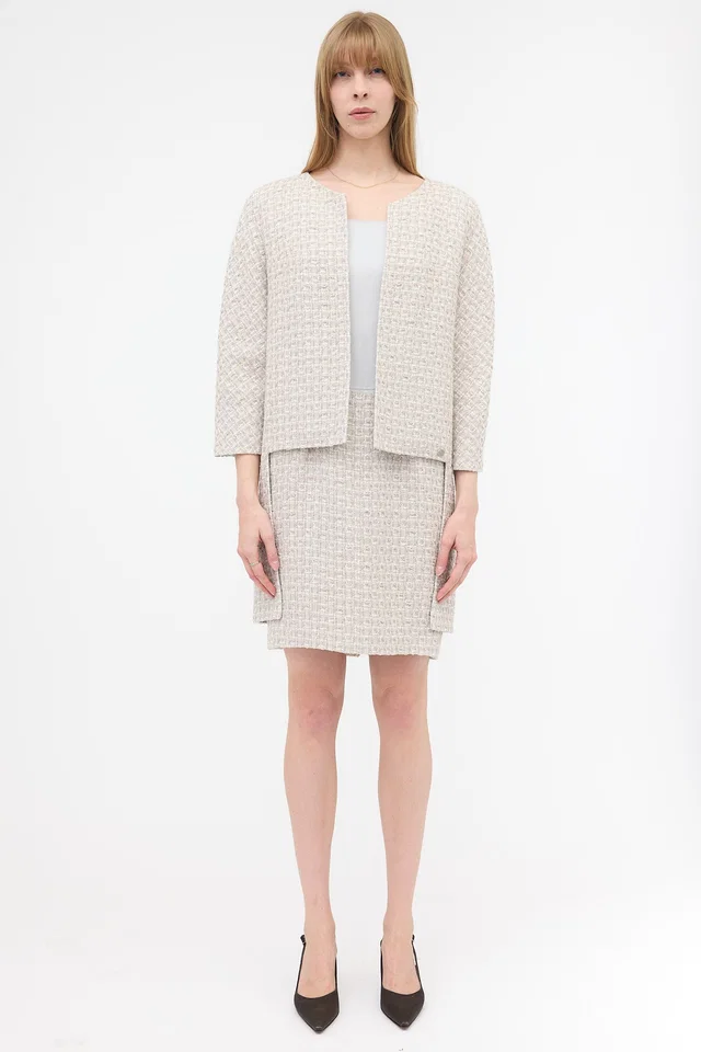 Chanel 2014 Tweed & Silk Co-ord Set in Tweed from VSP Consignment