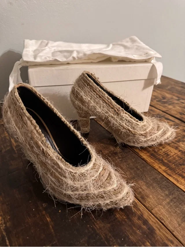 The Row Prudens Knitted Fuzzy Pumps in neutral|brown Suede from Poshmark