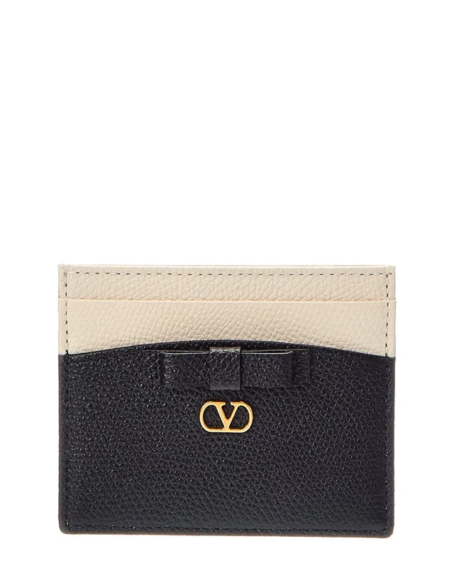 Valentino VLogo Signature Leather Card Holder, image 1 of 1 from Gilt