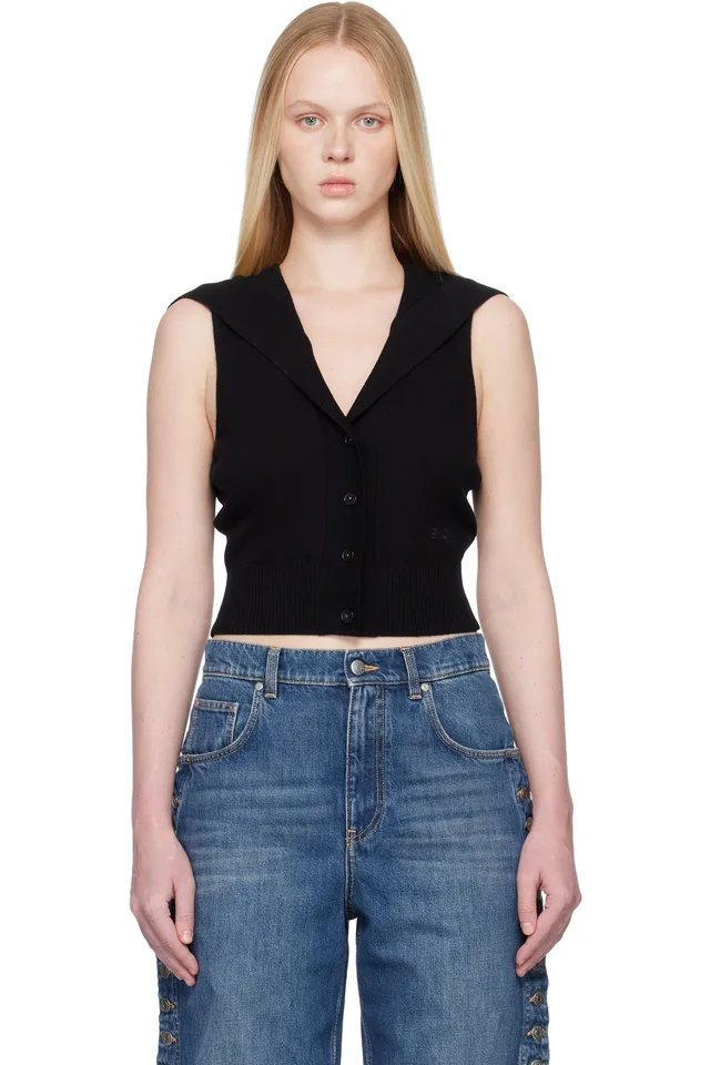 Black Hooded Sweater Vest, image 1 of 1 from SSENSE