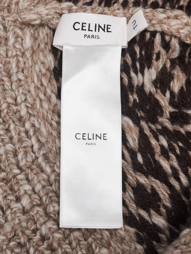 Celine Knit Triomphe Bucket Hat Size TU in Taupe Wool from Yoogis, photo 4 of 6