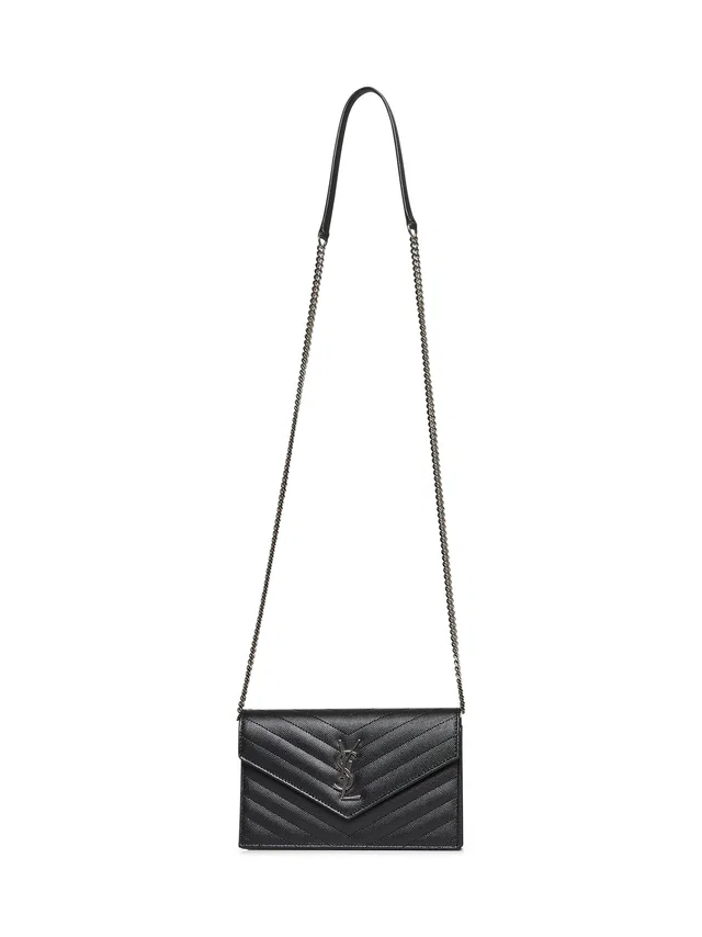 Saint Laurent Cassandre Wallet — Black Calfskin in Black Calfskin from HEWI