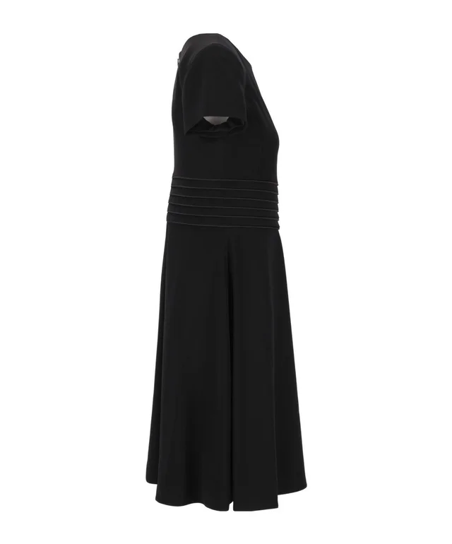 Emporio Armani Dress in techno cady with a pleated waist and short sleeves, photo 2 of 9 from SENSER