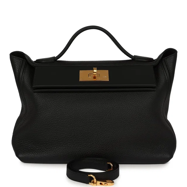 Hermès 24/ 29 Black Togo, Swift Gold Hardware in Black Togo leather from Madison Avenue Couture