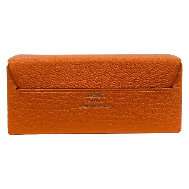 Hermès Case Miroir Orange Lip Shoulder Bag in Orange Goatskin from The Reluxe