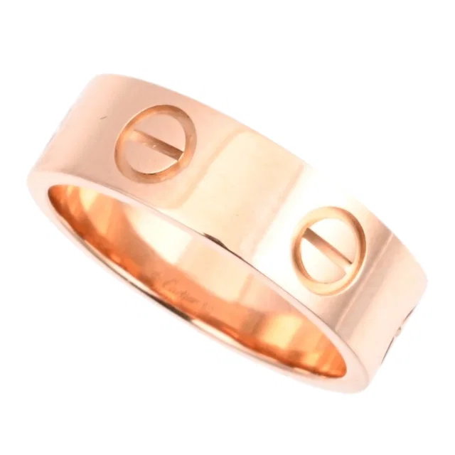 Cartier 18K Love Ring #50 Pink Gold in Pink from VINTAGE QOO TOKYO