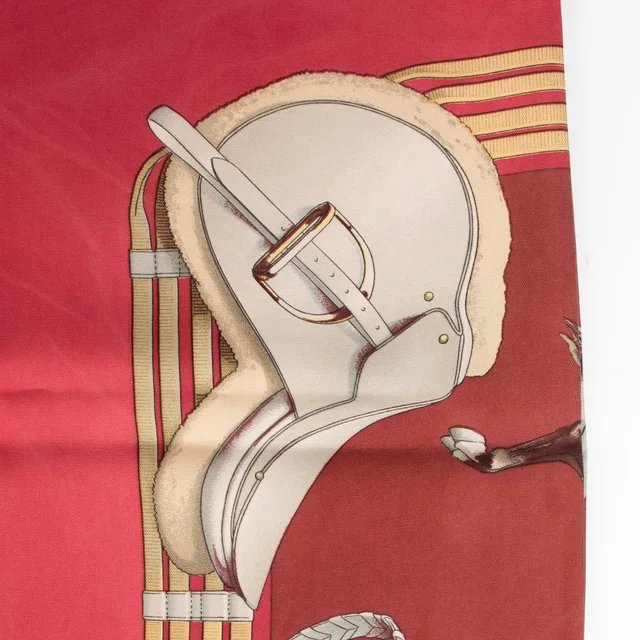 Hermès Jumping Silk 90 Scarf in Red Silk from Labellov, photo 4 of 4