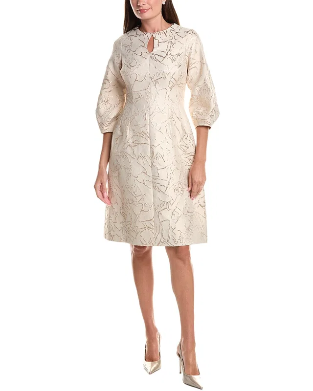 Teri Jon by Rickie Freeman Jacquard Keyhole Mini Dress, image 1 of 1 from Rue La La