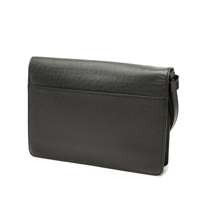 Black Louis Vuitton Taiga Selenga Clutch Bag in Black Leather from Designer Revival, photo 2 of 2