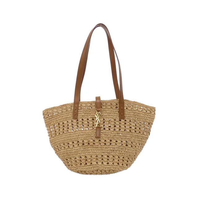 Saint Laurent Panier Small 685618 GAAAC Bag in 2080/NATURAL / GOLD metal fittings Raffia from KOMEHYO