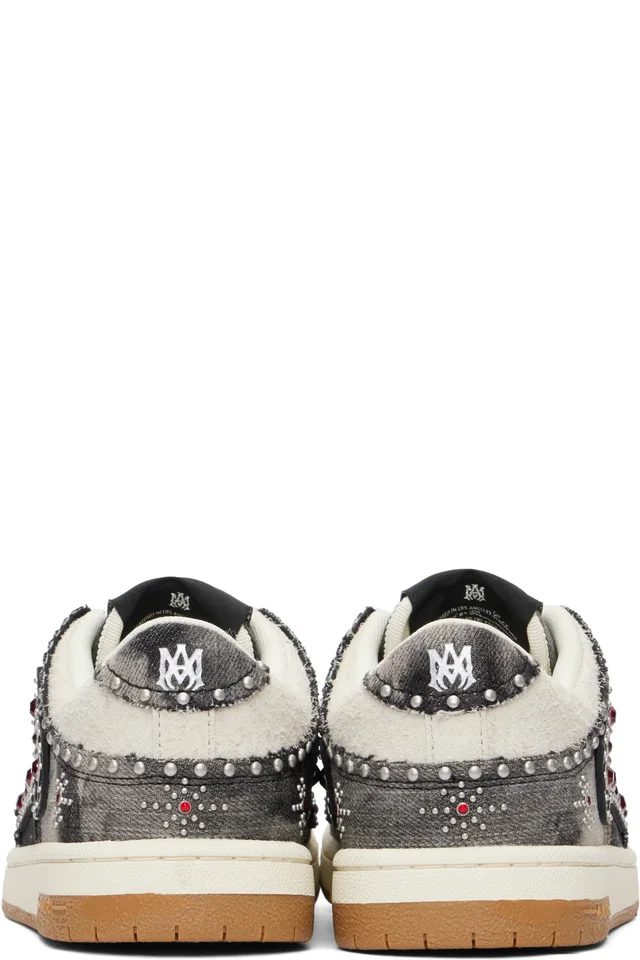 AMIRI Black Stud Skel Top Low Sneakers, photo 2 of 5 from SSENSE