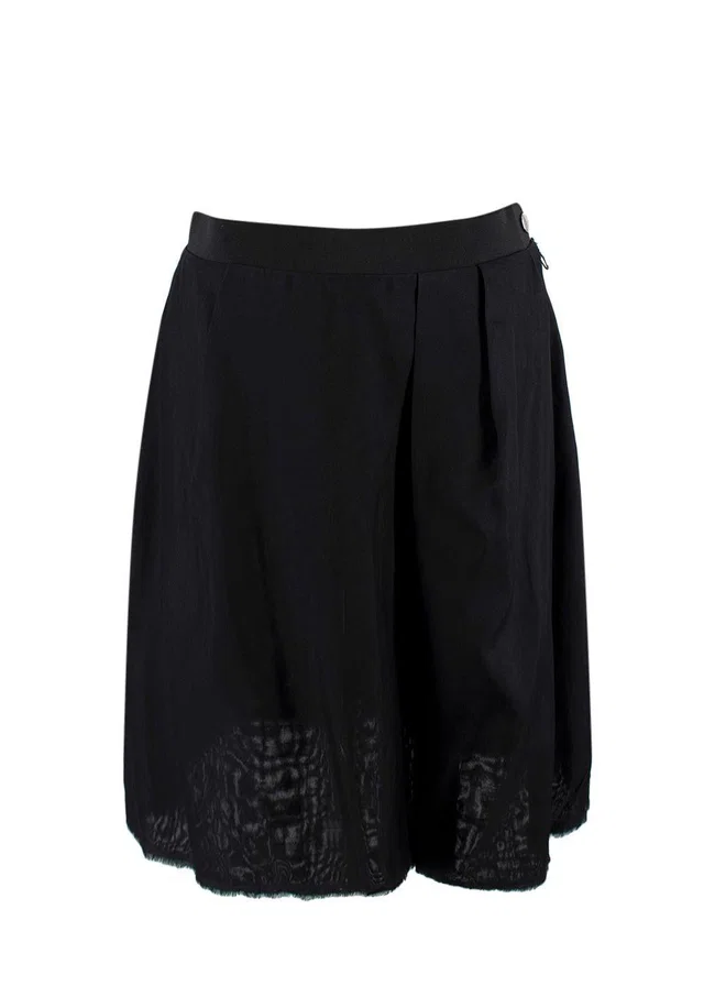 Lanvin Black Silk Midi Skirt in Black Silk from HEWI