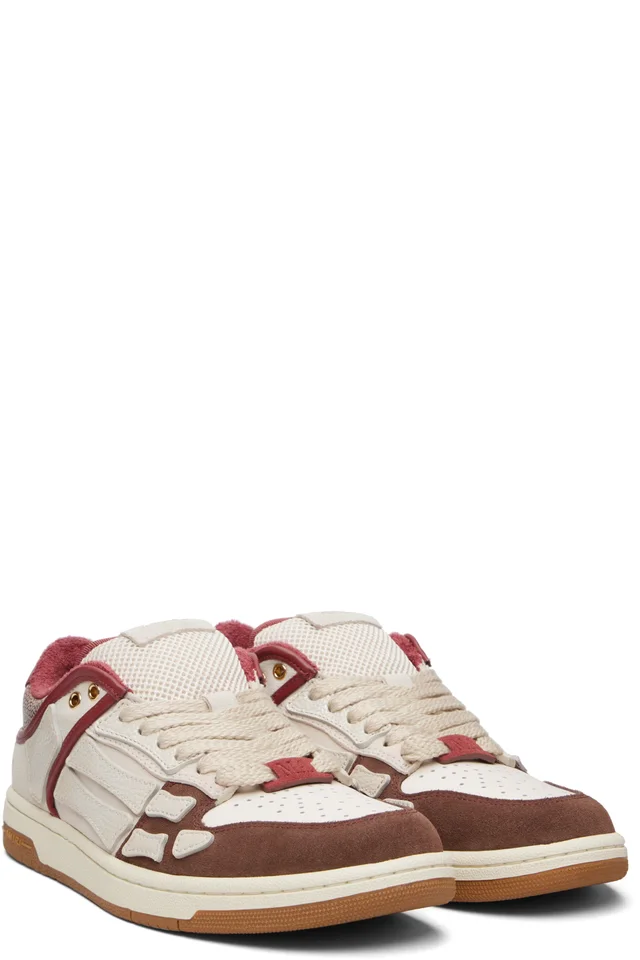 AMIRI White & Red XL Skel Top Low Sneakers, photo 4 of 5 from SSENSE