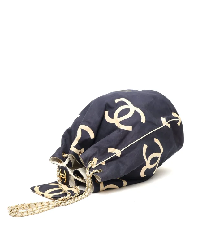 Chanel CC Drawstring Bucket Bag in Canvas from A Retro Tale, photo 5 of 13
