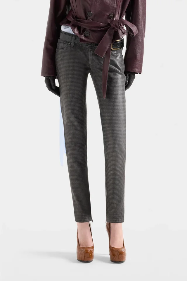 7 For All Mankind Houndstooth coated straight‑leg trousers, photo 2 of 3 from SENSER
