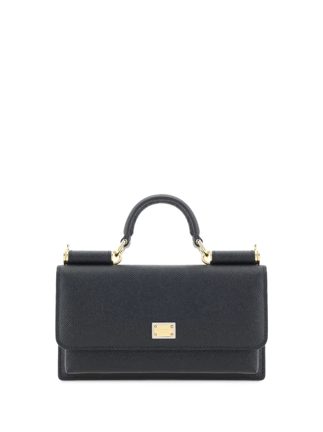 Dolce & Gabbana Micro Sicily Shoulder Bag — Black Calf Leather Bos Taurus in Black Calfskin from HEWI