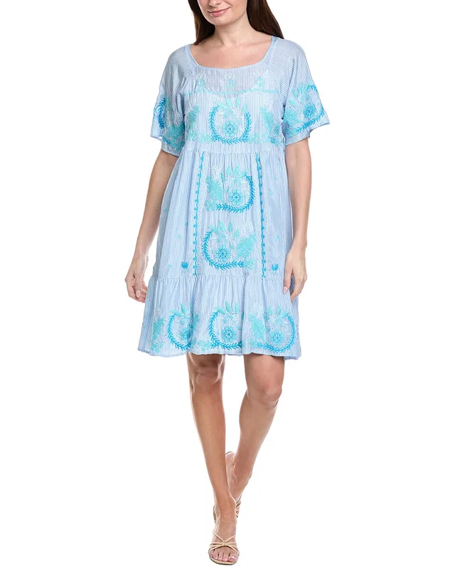 Johnny Was Raglan Tiered Silk Dress, image 1 of 1 from Rue La La
