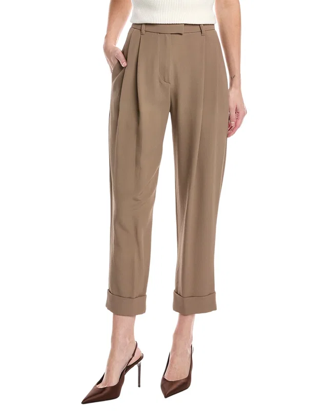 Brunello Cucinelli Pleated Silk-Blend Pant, image 1 of 1 from Gilt