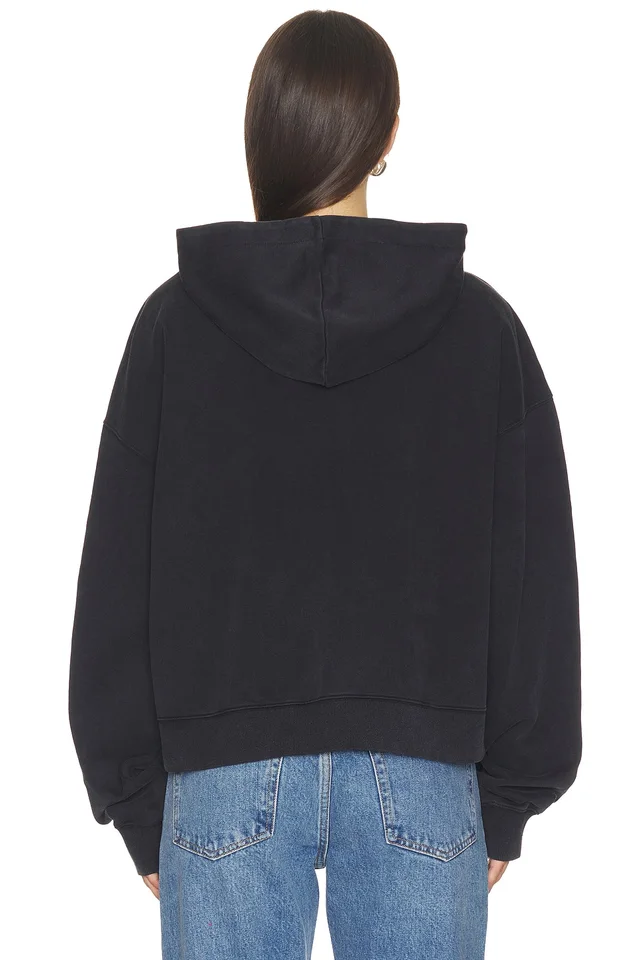 VANDYTHEPINK Spray Flower Zip Up Hoodie in Black, photo 3 of 4 from REVOLVE (Canada)