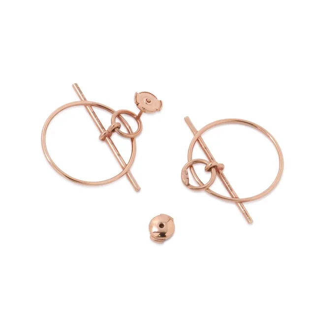 Hermès Echappee Loop Earrings Size PM 18K Pink Gold in Pink from GALLERY RARE, photo 3 of 11