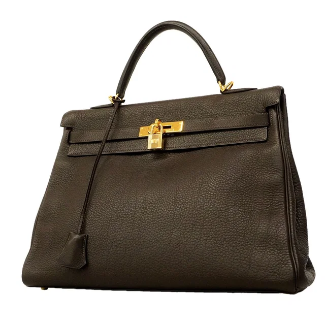 Hermès Handbag Kelly 35 Togo Ebene Gold in Brown Togo leather from The Reluxe