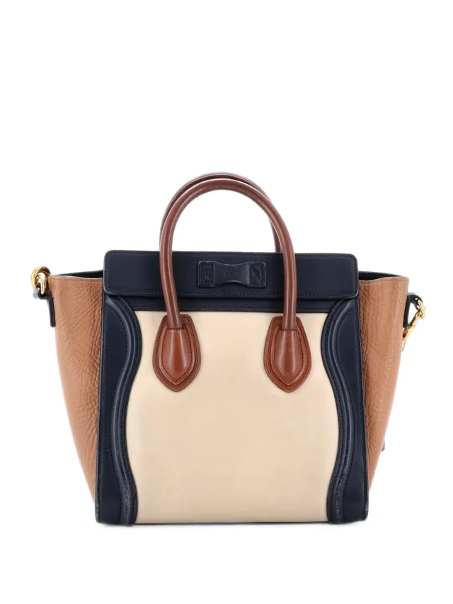 Celine Pre-Owned Tricolor Luggage Bag Leather Nano Tote Bag | Multicolour | FARFETCH in Leather from Farfetch