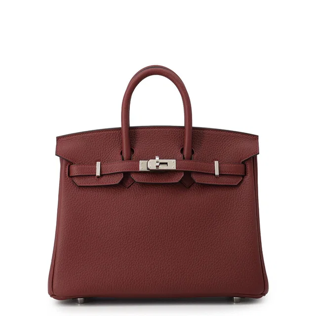 Hermès Birkin Rouge H Togo Leather Size 25 in Burgundy Togo leather from GALLERY RARE