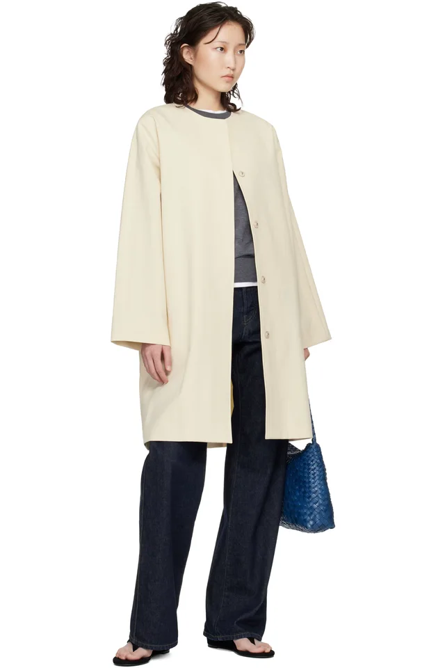 Loulou de Saison Beige Merill Cotton Gabardine Coat, photo 4 of 4 from SSENSE