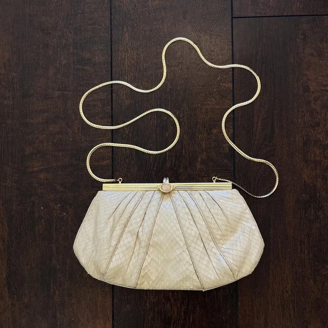 Judith Leiber Women's Shoulder bags - Cream/White in white from Depop, photo 1 of 1
