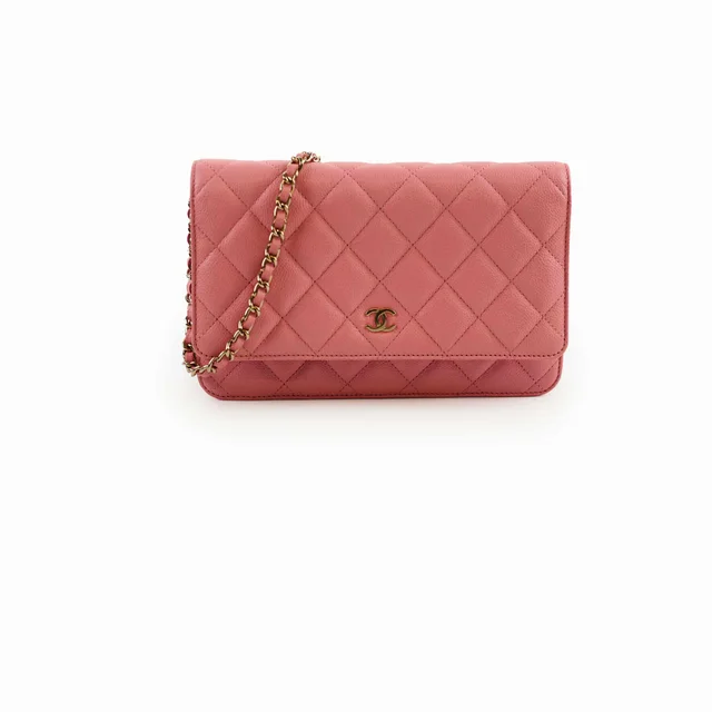 Chanel Wallet On Chain WOC Caviar Pink in Pink Caviar leather from The Purse Affair