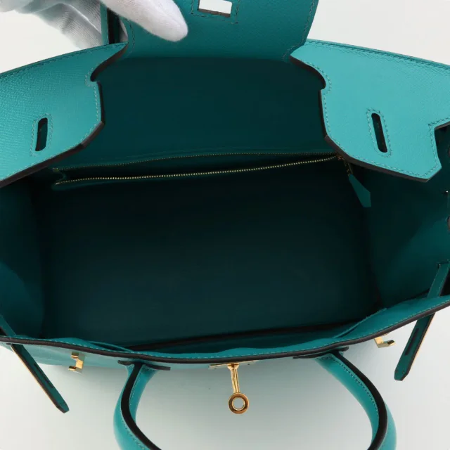 Hermès 2017 Birkin 30 Bleu Paon in Blue Epsom leather from VINTAGE QOO TOKYO, photo 5 of 11