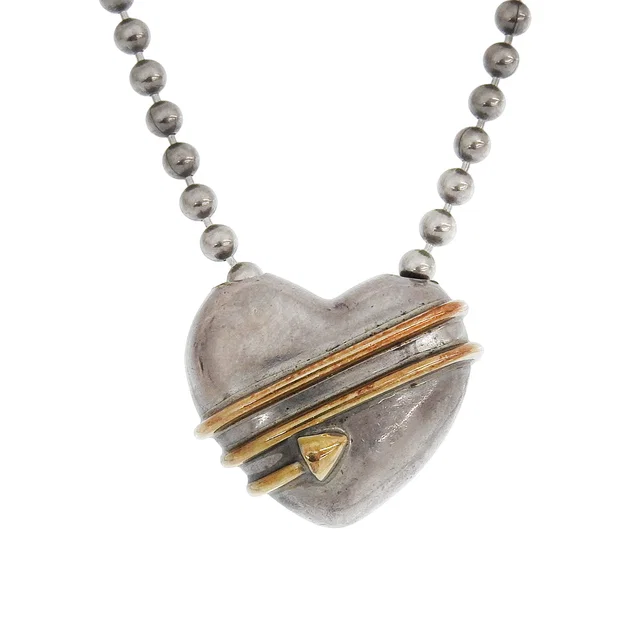 Tiffany & Co. 18K SV925 Heart Arrow Necklace Silver/Gold in Gold from VINTAGE QOO TOKYO