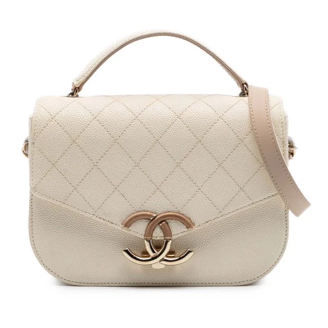 Beige Chanel Small Caviar Paris Cuba Thread Around Flap Satchel in Beige Caviar leather from Designer Revival, photo 1 of 1