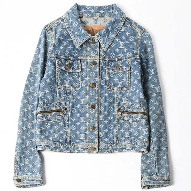 Louis Vuitton Monogram Denim Jacket Blue in Blue Denim from The Reluxe