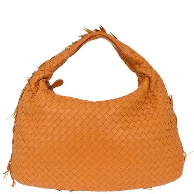Bottega Veneta Orange Intrecciato Hobo Handbag in Orange Woven leather from AMORE Vintage Tokyo
