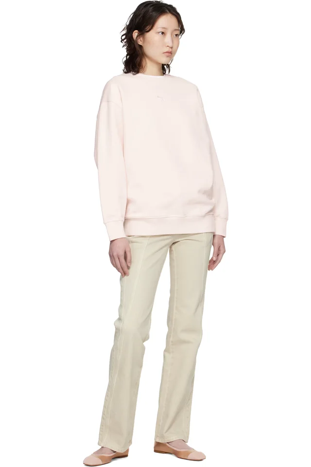 Maison Kitsuné Pink Baby Fox Oversize Sweatshirt, photo 4 of 4 from SSENSE