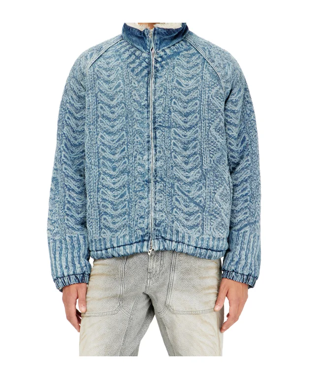 Diesel D-Kraps-S Cable-Knit-Effect Denim Jacket, photo 3 of 5 from SENSER