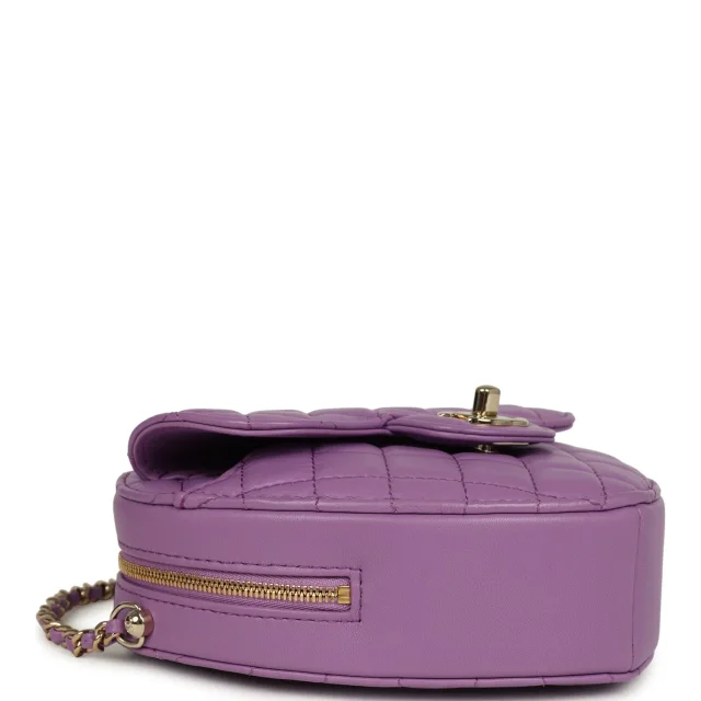 Chanel CC In Love Large Heart Bag in Purple Lambskin from Madison Avenue Couture, photo 7 of 9