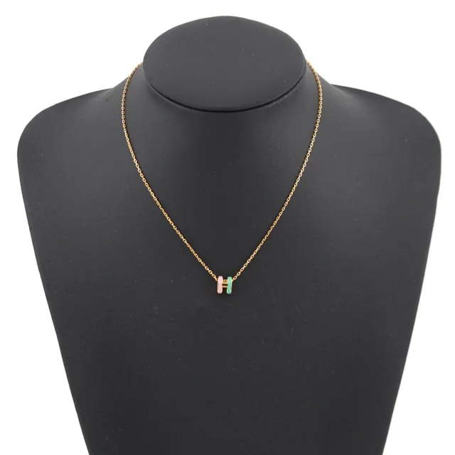Hermès Pop Ash Necklace Rocabar Size Mini Malabar Gold Plated Lacquer in Gold from GALLERY RARE, photo 2 of 2
