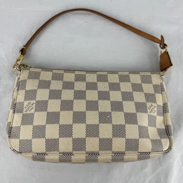 Louis Vuitton Pochette Accessoires Damier Azur Bag in Canvas, coated canvas, Leather, Metal from Reowned
