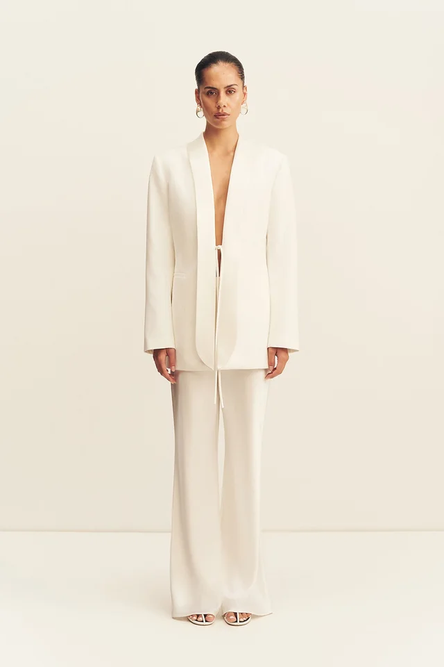 Shona Joy SOLANA TUXEDO TIE BLAZER - IVORY from Shona Joy, photo 1 of 1