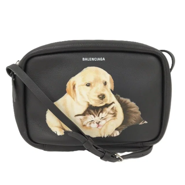 Balenciaga Everyday Camera Bag Leather Black in Black Leather from The Reluxe