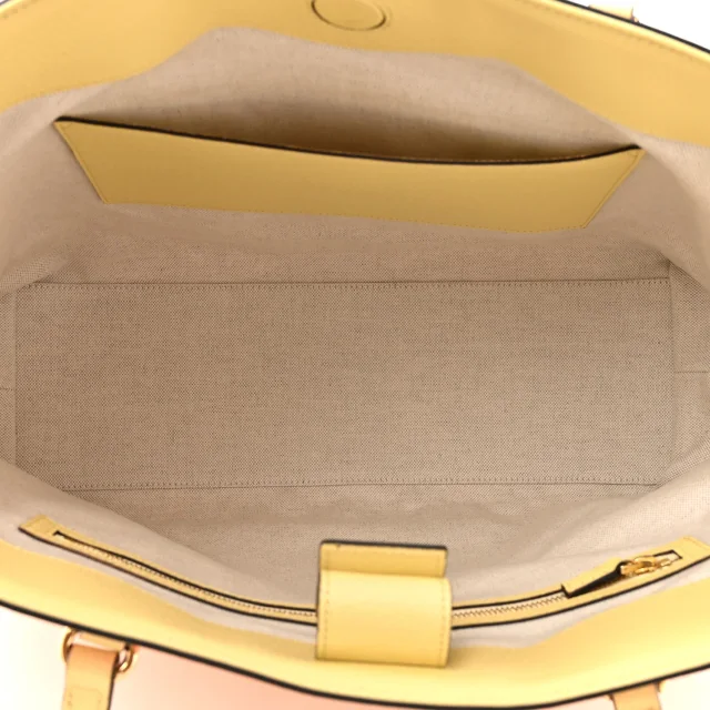 Gucci Straw Textured Dollar Calfskin Cancun Medium Ophidia Shopping Tote Orange Yellow in Orange Calfskin from FASHIONPHILE, photo 5 of 11