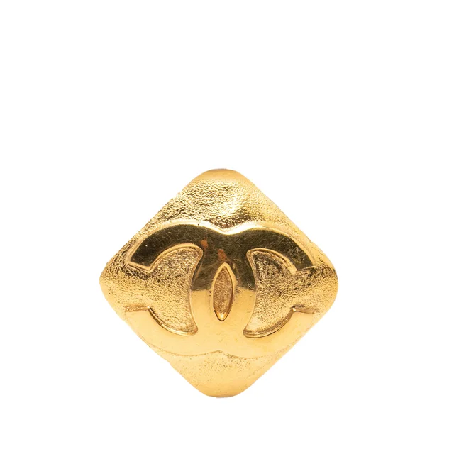 Gold Chanel CC Gold Plated Diamond Brooch in Gold from Designer Revival