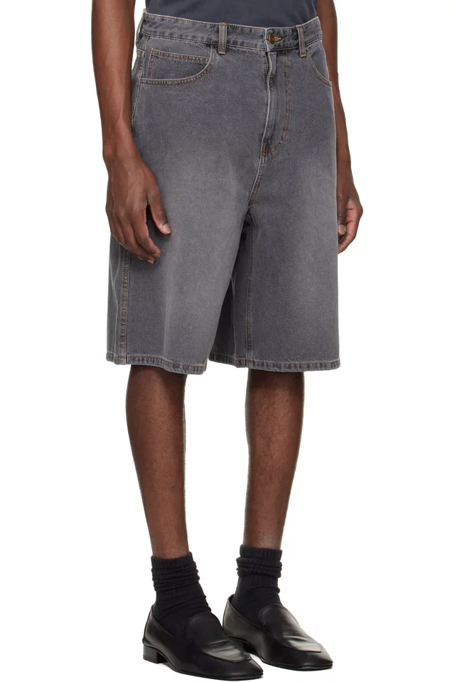 Solid Homme Gray Bermuda Denim Shorts, photo 2 of 4 from SSENSE