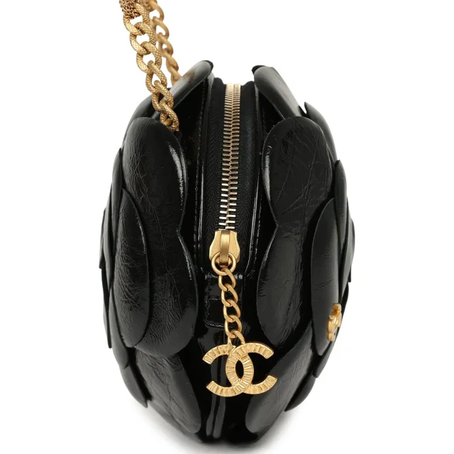 Chanel Camellia Round Clutch in Black Calfskin from Madison Avenue Couture, photo 3 of 10