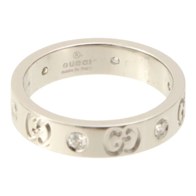 Gucci 18K 6P Diamond Icon Ring #51 Silver in Silver from VINTAGE QOO TOKYO, photo 5 of 6